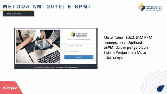 Persiapan Kick Off Audit Mutu Internal STM PPM Jakarta menggunakan eSPMI 7