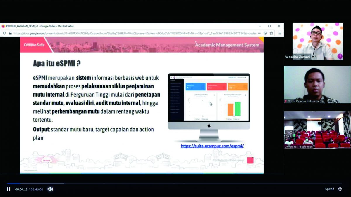 Paparan Aplikasi eSPMI di Universitas Pekalongan