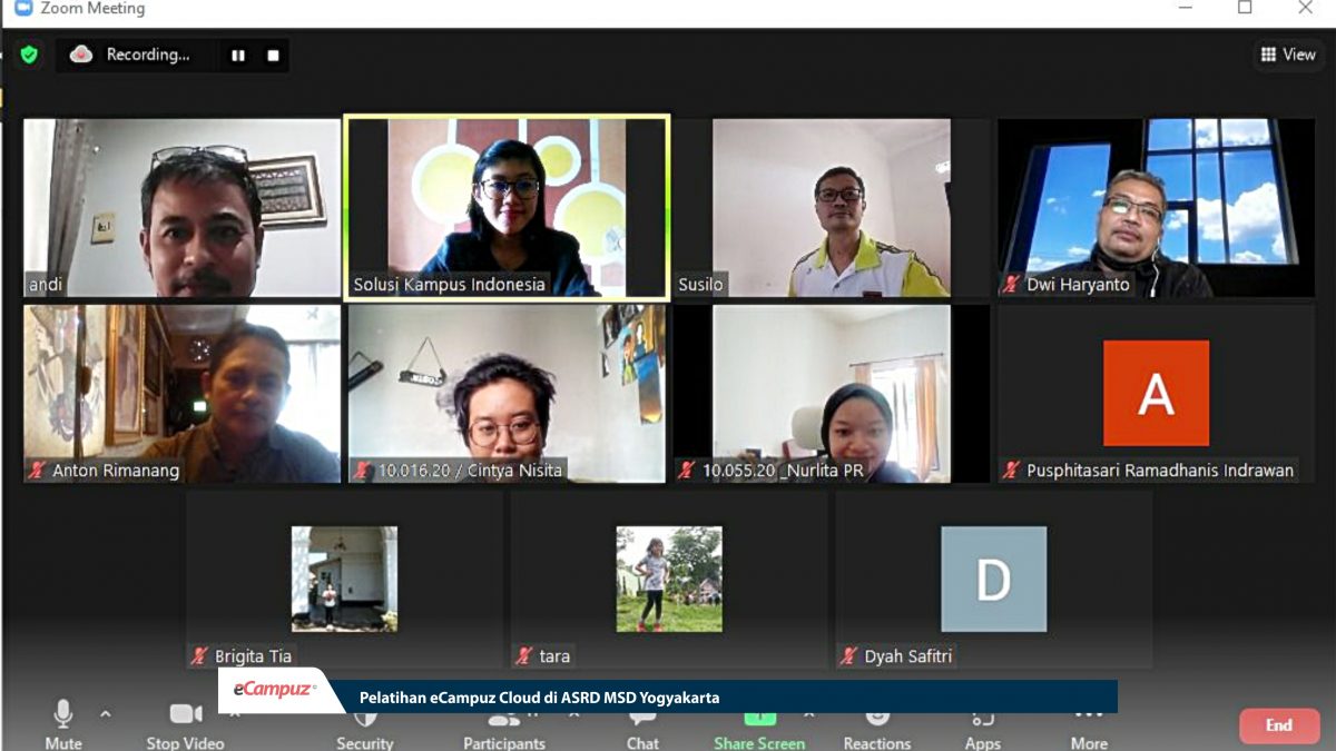 Pelatihan eCampuz Cloud di ASRD MSD Yogyakarta