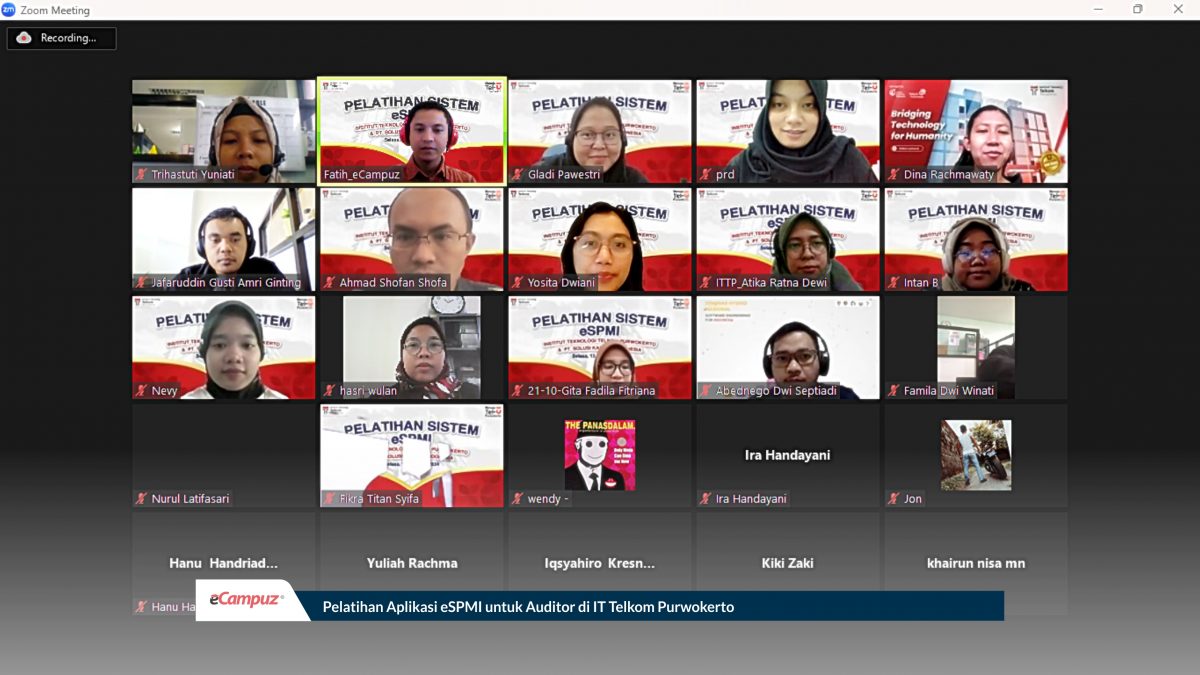 Pelatihan Aplikasi eSPMI untuk Auditor di IT Telkom Purwokerto
