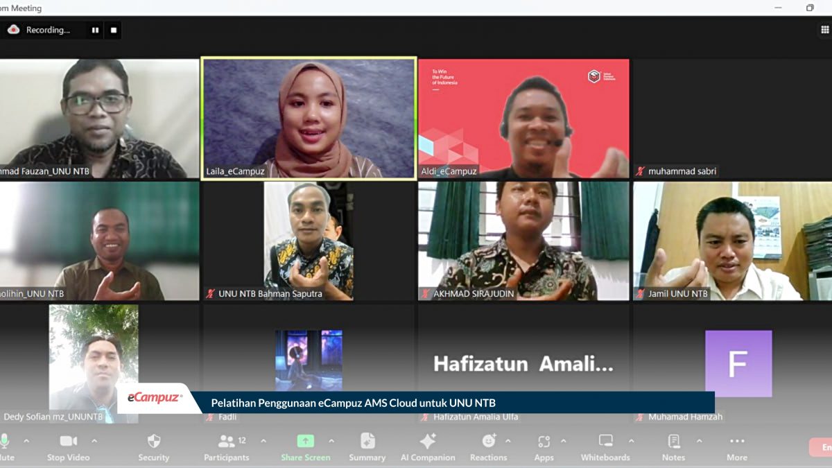 Pelatihan Penggunaan eCampuz AMS Cloud untuk UNU NTB