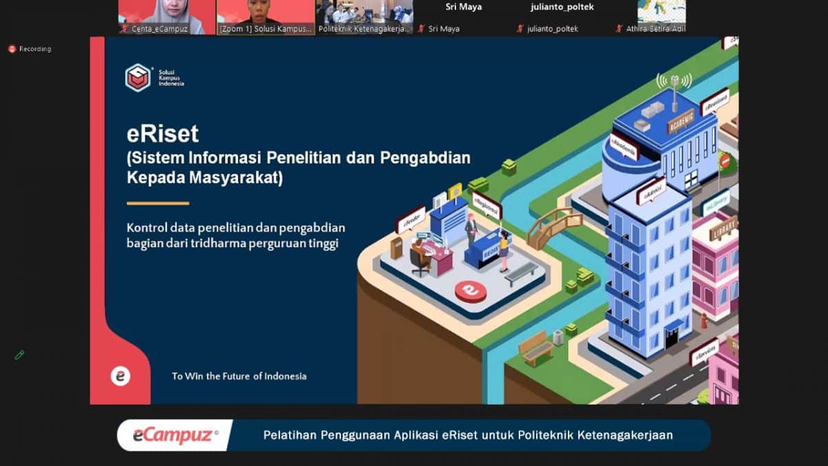 Pelatihan Penggunaan Aplikasi eRiset untuk Politeknik Ketenagakerjaan