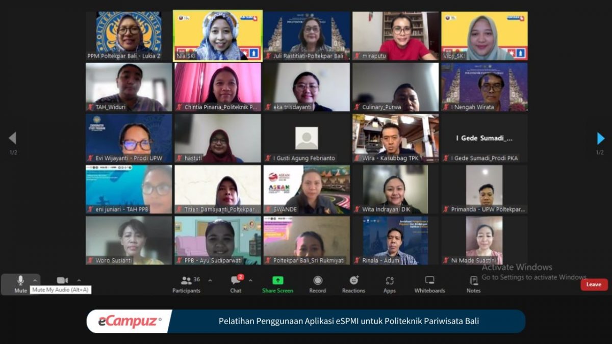Pelatihan Penggunaan Aplikasi eSPMI untuk Politeknik Pariwisata Bali